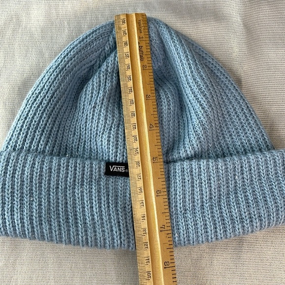Vans Unisex Ribbed Knit Core Basics Beanie Cuffed Baby Blue Logo OS - Picture 7 of 8